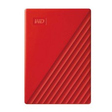 웨스턴디지털 6TB My Passport Portable External Hard Drive 블랙 Backup Software with Defe, 2TB, 레드