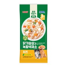 이나바 강아지 닭가슴살과 녹황색채소 파우치 QDR-143, 혼합맛(닭가슴살/채소/치즈), 180g, 6개