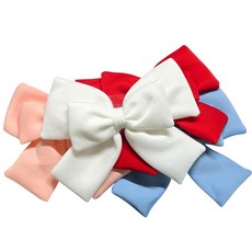 셀렉트템 오토바이 헬멧 꾸미기 악세사리 장식 대형 리본, 화이트