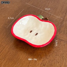 可爱陶瓷苹果餐具盘子苹果碗苹果女孩碗盘家用菜盘早餐盘圣诞礼物, 1個, 4寸苹果味碟, 參考詳情