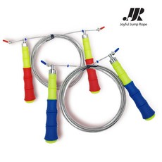 JJR줄넘기 초고속와이어 최고급형 스피드원 S1 상급자용 국가대표줄넘기 안심제품, 투명(연두/청색), 1개