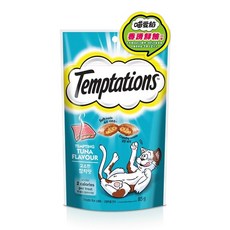 Temptations 喵愛餡貓餡餅，多種口味貓零食，酥脆內餡，獨立包裝，貓咪獎勵點心, 1個, 香誘鮮鮪75g-