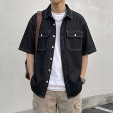 스타일닥터 남자 카고 반팔 셔츠 오버핏 루즈핏 포켓 남방 여름 캐주얼 상의