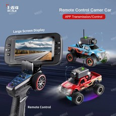 Wltoys 6407 1/64 FPV 미니 RC카 모니터 포함 6407-C HD 카메라 레이싱 장난감, 1개, 6407-C 레드