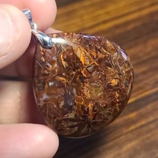 彼得石水滴吊墜 風暴石油畫水晶玉石項鍊 特色吊飾#B608-24, 1個