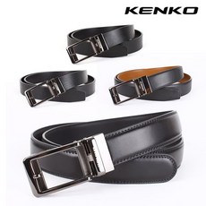 켄코 kn109 남성 스포츠 정장벨트 자동 혁대 혁띠 소가죽, 블랙A