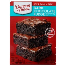Duncan Hines Brownie Mix Dark Ch Duncan Hines Brownie Mix Dark Chocolate Fudge Perfect for Sugar, 다크 초콜릿, 18.2 온스(1팩), 1개