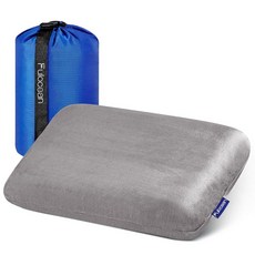 배낭여행 및 캠핑용 쿨링 메모리 폼 베개와 비행기 해변 중형 소형 캠핑 침대 베개 자동차 수면용 용 통기성 세탁 커버 목 지지대 휴대용 압축기, Grey, Medium