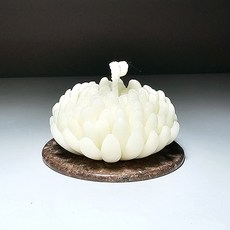 다르마 흰 국화꽃초 비즈왁스캔들 밀랍초 기도초 제사초 불교초