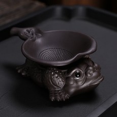 茶濾功夫創意茶漏斗托紫砂茶具陶瓷倒茶網過濾器配件濾器茶隔茶漏, 葫蘆金蟬茶漏套組, 1個