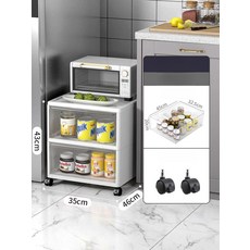 슬림 틈새 수납장 서랍형 주방 욕실 냉장고 옆 정리함, [35cm 폭 2단] 화이트