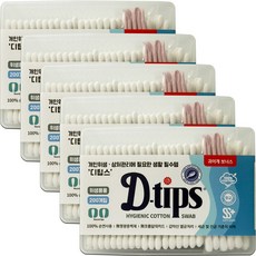 디팁스코리아 디팁스 위생 면봉/귀이개 보너스 100% 순면사용 무형광증백제, 5세트
