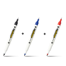 모나미 네임펜 T 트윈(양방향), 1세트, 검정+파랑+빨강