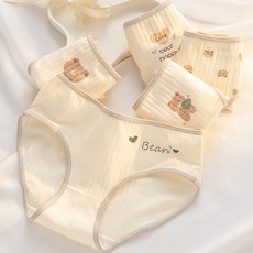 소소데이 주니어 곰돌이 면 스판 팬티 5종 세트 사계절 데일리 요일 속옷