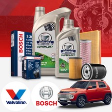 캐스퍼 카파 터보 가솔린 발보린 5W30 100% 합성엔진오일 필터세트 4리터, 1개