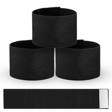 [ 1251499 ] 7x38cm / 2.75x15인치 캡틴 암밴드 3개 블랙 탄성 조절 가능 리더 팀 스포츠 축구 기념 배구 농구 팀용 장례식 애도 밴드