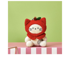 버터 애플팜 밀크캣 중형 키링, 9.5cm, 화이트, 1개