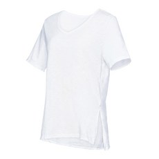 ANDAR 類亞麻短袖 短袖上衣 運動上衣 健身 V領上衣 瑜珈 伸展