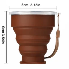 휴대용 실리콘 접이식 컵 누수 방지 커버 포함 200ml 공간 절약형 머그잔 텔레스코픽 물병 캠핑 하이킹, 07 coffee
