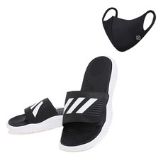 아디다스 알파바운스BB슬라이드 검흰(BA8775) + 비코마스크