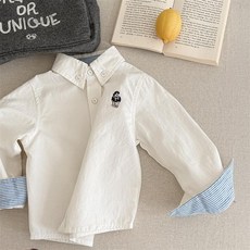 兒童春裝韓版水洗棉刺繡襯衫