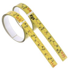 스틸 자체 접착 측정 테이프 2개 임페리얼 및 미터법 줄자 스티커 눈금자 왼쪽에서 오른쪽 오른쪽에서 왼쪽으로 테이프에 붙임 치수 1.3cm(1/2인치) 필 스틱 톱 제도용 9, 스틸 자체 접착 측정 테이프 2개, 임페리얼 및 미터법
