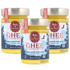 4th & Heart 포스앤하트 정제 기버터 히말라야 핑크 솔트 255g, 3개
