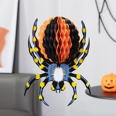 허니콤 거미 오렌지 블랙 할로윈 파티 용품 소품 장식, 단품