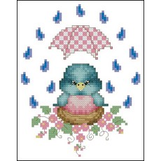 Stich Cross Stitch Kits Craft Bluebird in the rain 20-23 크로스 스티치 바느질 자수 크로스 스티칭 계산, 보여진 바와 같이, 18CT, 1개