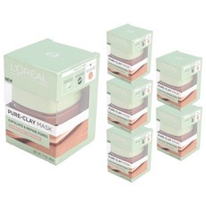 로레알파리 퓨어-클레이 마스크 각질제거 & 모공 정리, 1개입, 6개