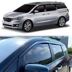 B373_6pcs 올뉴카니발 (14~19) 리얼블랙 바이져 안깨지는 도어 빗물받이