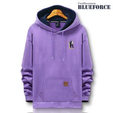 藍色 Force 中性 Elton Overfit 連帽T卹 情侶長袖T卹 團體制服帽衫