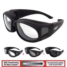 글로벌비전 아웃피터 변색렌즈 바이크 고글 방풍 고글 GLOBAL VISION Outfitter 24 Photochromic Clear to Smoke Lenses, 1개, 클리어 to 스모크