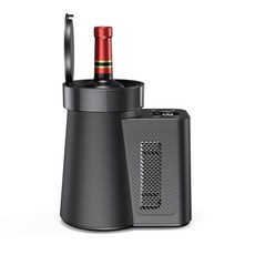 LEZUN樂尊 台式小型紅酒櫃 迷你恒溫葡萄酒香檳櫃 便攜式凍酒器, 1個, 黑色