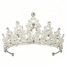 웨딩 왕관 파티 헤어 액세서리 고급 헤어 장식, 1개, 화이트