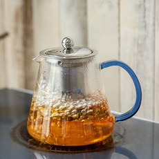 로젤 그린 직화 내열 유리 티포트 주전자, 블루1.5L