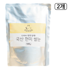 [쌀쌀쌀] 프리미엄 천연 가바 현미 쌀눈 국산 100% GABA, 2개, 500g