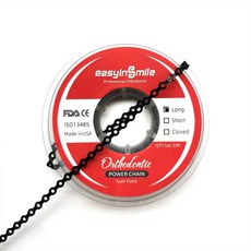 교정용 SNAWOP 교정 파워 체인 멀티컬러 스풀 탄성 고무 밴드 긴 검은색, Long, Green, 1개