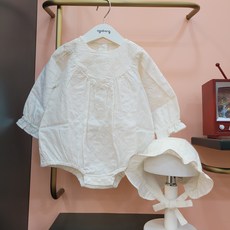 아가방 봄 이월 아기옷 신생아 백일 선물 앤바디수트(모자) 01R127952