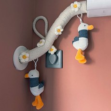 台灣熱銷 室內臥室牆上空調管子裝飾遮擋創意麻繩 包管管道 美化卡通美觀輕奢, 40m棉繩+2A加油鴨+5朵白花, 1個