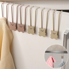 무접착 ㄷ자형 도어후크 안정적 다크브라운 무타공 간편한 곰돌이 73919PC 1(ea)