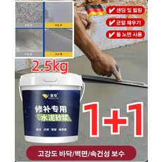 [수선 전용] 속건성 방수 시멘트 모르타르 콘크리트 크랙 보수제, 2.5kg*1개