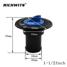 캠핑카 물 주입구 카라반 수도 마개 트레일러, 1개, 38mm (블랙)