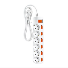 [국내생산] 대성 멀티탭 가정용 일반 절전 개별 2구 3구 4구 5구 6구 1M 1.5M 2M 2.5M 4M 4.5M 과부하차단 통합 스위치 안전 접지 사무실 긴 플러스탭 콘센트, 개별/6구/화이트, 1개