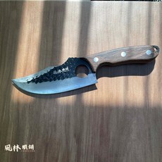風林鐵鋪 雞翅牛角手把刀 附皮套 手工鍛打剔骨刀 肉攤切肉專用 切魚 三枚切, 1個