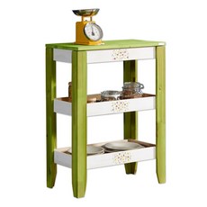 심플 다용도 3단 수납장 밥솥 렌지다이 원목수납장, 그린