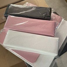 DFMEI 美甲手枕手墊套裝全套PU皮質長方形荔枝紋可水洗工具墊子, 1個, 荔枝紋方形手枕:白色