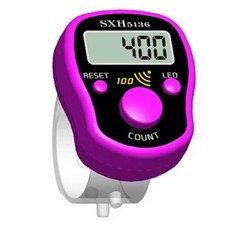 스마트 디지털 카운터기 계수기 숫자카운터기 숫자계수기 디지털계수기 미니계수기 손가락계수기 미니카운터기 마커 행 손가락 카운터 LCD 디지털 핸드 탈리 바느질 뜨개질 도구 배터리, CHINA, Purple, 1) Purple, 1개