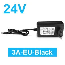 24V 트랜스 AC 110 240V 2A 3A 공급 충전기 변환기 LED 드라이버 범용 전원 어댑터 EU 플러그 조명 변압기, 03 3A Black EU Plug, 01 DC24V, 1개