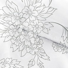 Ienjoy 홈 패턴 이불 커버 세트 3피스 퀸/풀 바인스 그레이, Ienjoy 홈 패턴 이불 커버 세트, 3피스, 퀸/풀